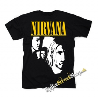 NIRVANA - Yellow Logo Band - čierne detské tričko