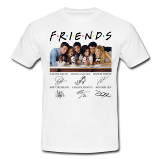 FRIENDS - PRIATELIA - Poster Signature - biele pánske tričko