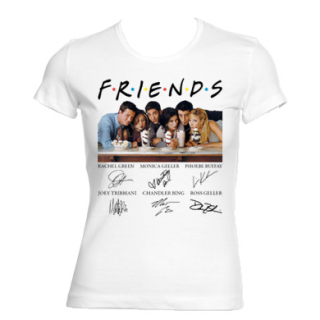 FRIENDS - PRIATELIA - Poster Signature - biele dámske tričko
