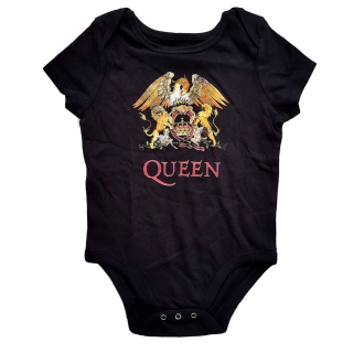 QUEEN - Classic Crest - čierne detské body