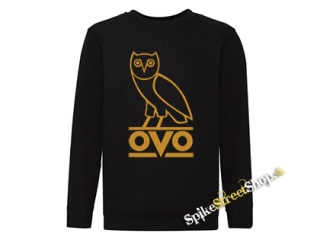 DRAKE - Gold OVO Logo - mikina bez kapuce