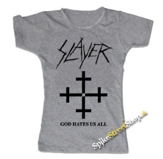 SLAYER - God Hates Us All - šedé dámske tričko
