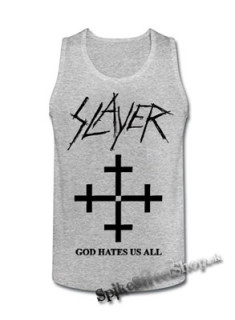 SLAYER - God Hates Us All - Mens Vest Tank Top - šedé