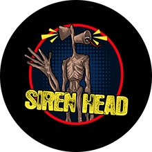 SIREN HEAD - Yellow Logo Poster - okrúhla podložka pod pohár