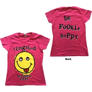 YUNGBLUD - Raver Smile - ružové dámske tričko