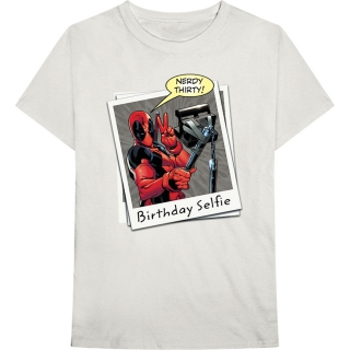 MARVEL COMICS - Deadpool Birthday Selfie - biele pánske tričko