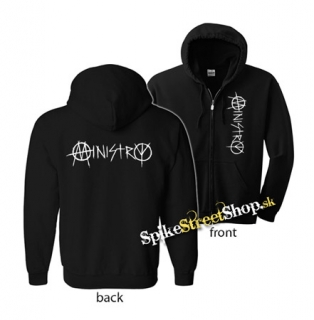 MINISTRY - White Logo - mikina na zips
