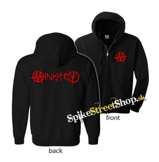 MINISTRY - Red Logo - mikina na zips