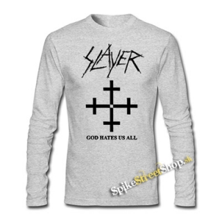 SLAYER - God Hates Us All - šedé detské tričko s dlhými rukávmi