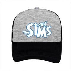 THE SIMS - Logo - šedočierna sieťkovaná šiltovka model "Trucker"