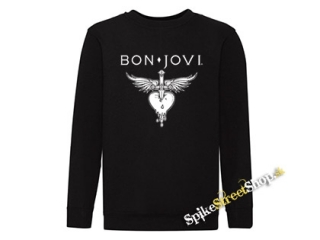 BON JOVI - Heart - čierna detská mikina bez kapuce