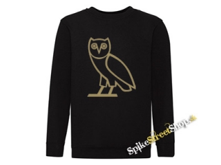 DRAKE - Owl Symbol - čierna detská mikina bez kapuce