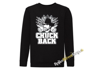 CHUCK NORRIS - Chuck Is Back - čierna detská mikina bez kapuce