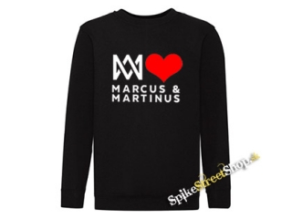 I LOVE MARCUS & MARTINUS - čierna detská mikina bez kapuce