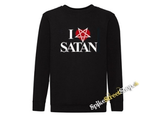 I LOVE SATAN - Pentagram - čierna detská mikina bez kapuce