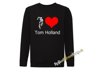 I LOVE TOM HOLLAND - čierna detská mikina bez kapuce