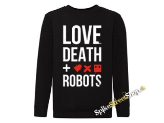 LOVE DEATH ROBOTS - Logo & Crest - čierna detská mikina bez kapuce