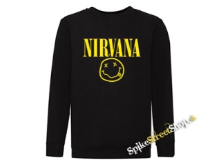 NIRVANA - čierna detská mikina bez kapuce