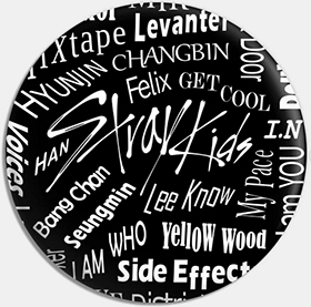 STRAY KIDS - Collage BLACK - odznak