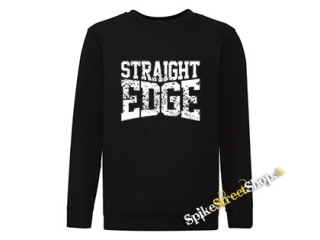 STRAIGHT EDGE - Logo - čierna detská mikina bez kapuce