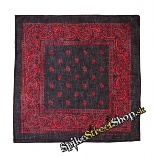 Šatka malá BLACK & RED PAISLEY