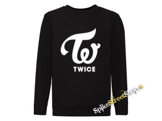 TWICE - Logo - čierna detská mikina bez kapuce