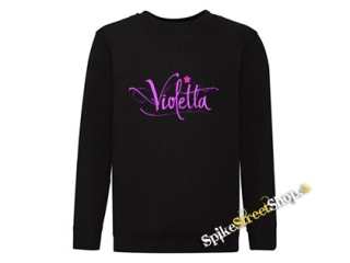 VIOLETTA - Logo - čierna detská mikina bez kapuce