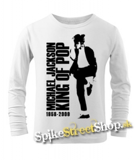 MICHAEL JACKSON - King Of Pop - biele detské tričko s dlhými rukávmi