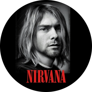 KURT COBAIN - Portrait & Red Logo - odznak