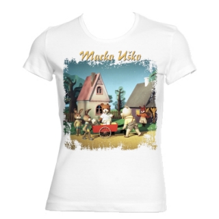MACKO UŠKO - Motív 2 - biele dámske tričko