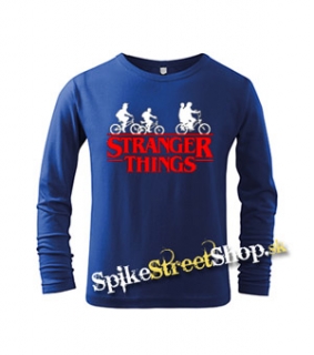 STRANGER THINGS - Bicycle Gang - modré detské tričko s dlhými rukávmi