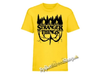 STRANGER THINGS - Logo Flip - žlté pánske tričko