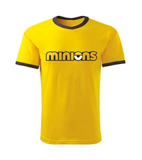 MINIONS - MIMONI - Logo - žlté pánske tričko CONTRAST DUO-COLOUR