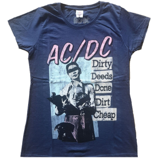AC/DC -  Vintage DDDDC - modré dámske tričko