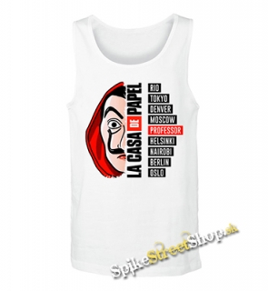 PAPIEROVÝ DOM - LA CASA DE PAPEL - Professor - Mens Vest Tank Top - biele
