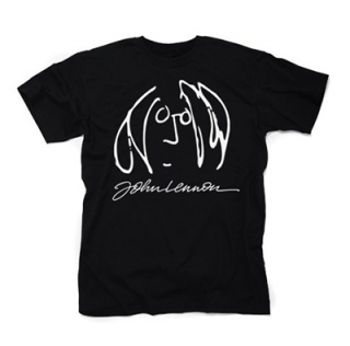 JOHN LENNON - Face & Signature - čierne detské tričko