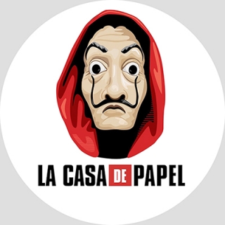 LA CASA DE PAPEL - Logo & Mask - okrúhla podložka pod pohár