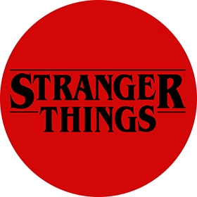 Podložka pod myš STRANGER THINGS - Black Logo Red Design - okrúhla
