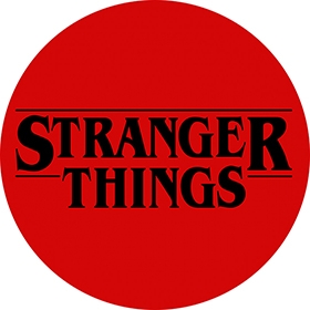 STRANGER THINGS - Black Logo Red Design - okrúhla podložka pod pohár