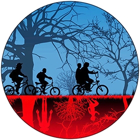 STRANGER THINGS - Upside Down Blue Red - odznak