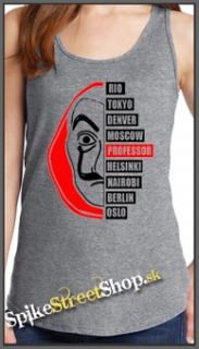 PAPIEROVÝ DOM - LA CASA DE PAPEL - Professor - Ladies Vest Top - šedé