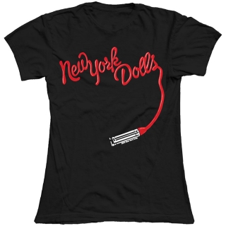 NEW YORK DOLLS - Lipstick Logo - čierne dámske tričko