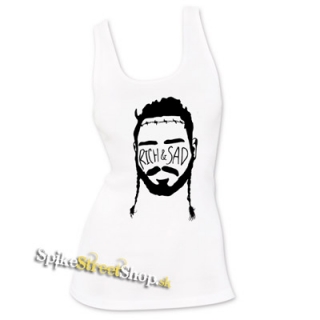 POST MALONE - Rich & Sad - Ladies Vest Top - biele