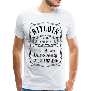 BITCOIN - Jack Daniels Motive - biele pánske tričko