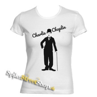 CHARLIE CHAPLIN - Portrait Motive 1 - biele dámske tričko