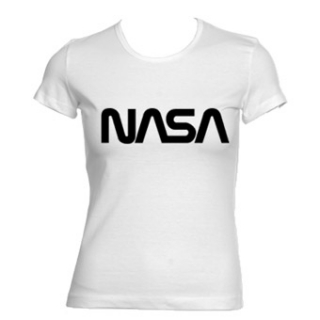 NASA - Black Logo - biele dámske tričko