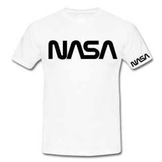 NASA - Black Logo - biele detské tričko