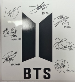 Samolepka BTS - BANGTAN BOYS - Logo & Signatures