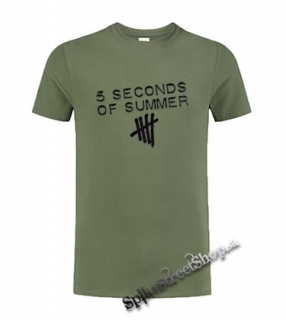 5 SECONDS OF SUMMER - Logo - olivové pánske tričko