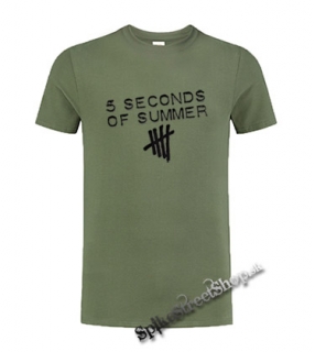 5 SECONDS OF SUMMER - Logo - olivové pánske tričko